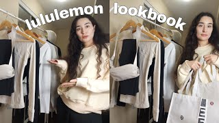 My minimalist *NEUTRAL* lululemon lookbook | define jacket, oversized scuba, align, belt bag