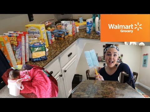 WALMART GROCERY HAUL! / ONLINE GROCERY PICKUP / SPEED CLEANING MOM! / KID GETS SICK AT SCHOOL!