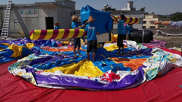 Kids sport inflatable meltdown challenge games mechanical Inflatable meltdown for sale