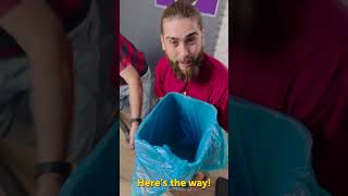 Maybe this is the smartest way to put a trash bag. Tested by Archie5 #shorts