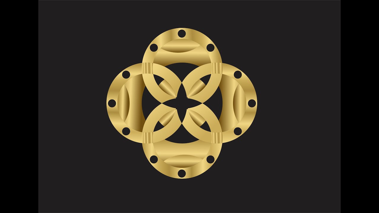 Golden Logo Design in Coreldraw Golden Flower Design Golden Color