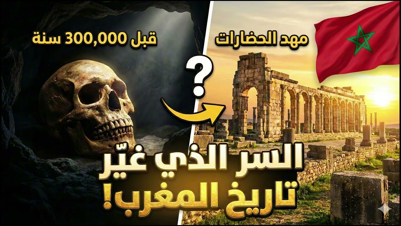 هل تعلم أن أقدم جمجمة بشرية في العالم وُجدت في المغرب؟ 🦴🌍قصة تاريخ المغرب منذ 300 ألف سنة! 🔥🇲🇦