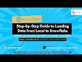 #1 | Loading Data from Local to Snowflake | 🙂 +91-87223 55666 | NDR EdTech