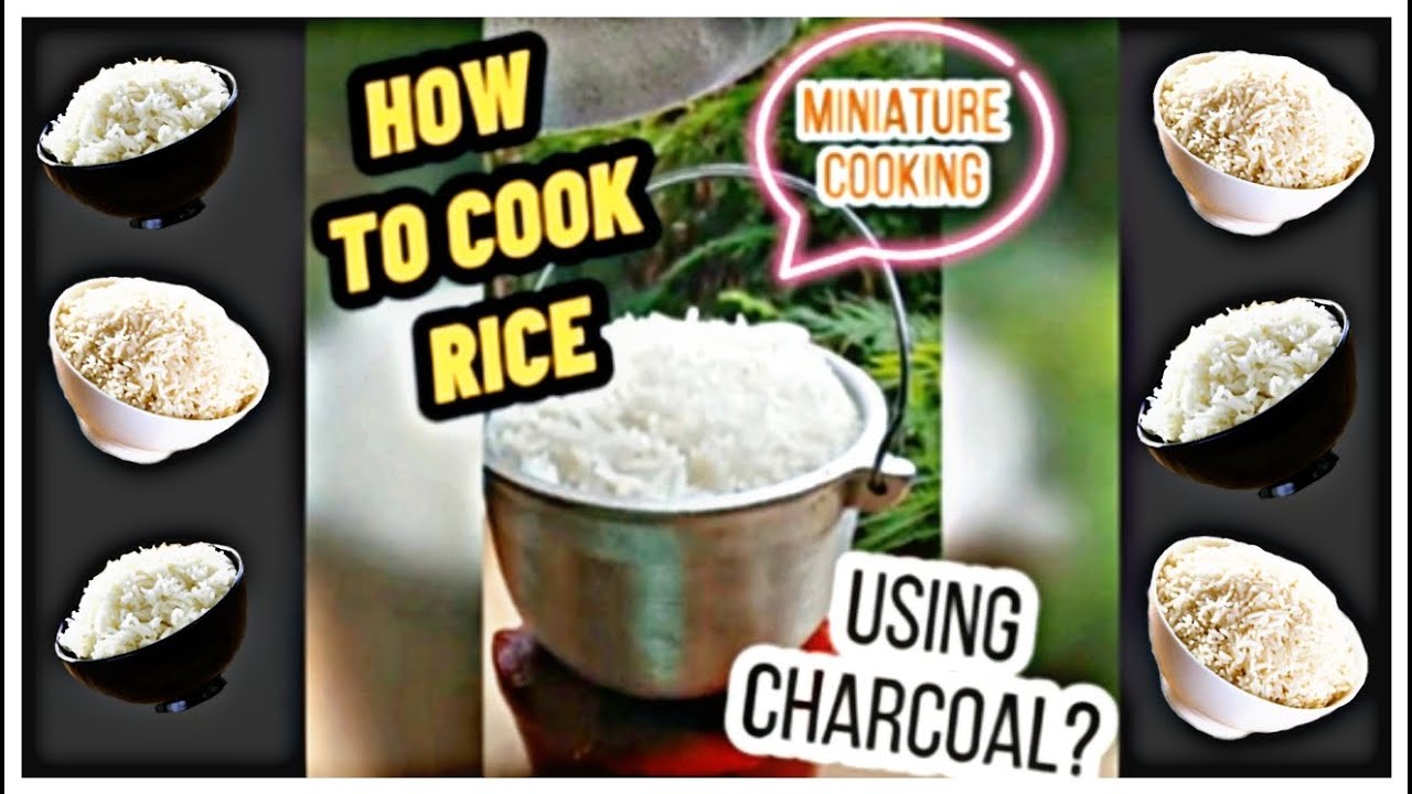 How to cook rice using charcoal in mini kitchen🍚🍚 || #miniature cooking ...