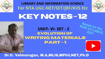 Evolution of Writing Materials: Part - 1 / For NTA UGC-NET/SET/JRF/KVS Etc.