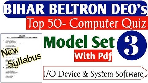 beltron Expected question paper[english/hindi]chapter wise |Model Set 3|bihar beltron computer quiz