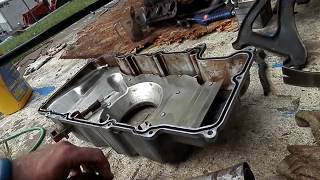 Cadillac Deville Oil Pan Gasket replacement part1 very easy!