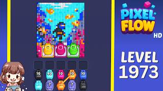 Pixel Flow Level 1973 Solution Walkthrough
