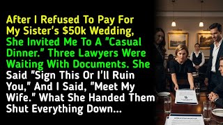 After I Refused To Pay For My Sister's $50k Wedding, She Invited Me To A "Casual Dinner." Three... 