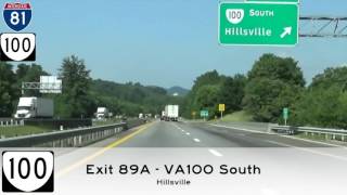 I 81 South - Christiansburg VA To Bristol VA