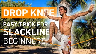 Easy Beginner Slackline Trick: Drop Knee