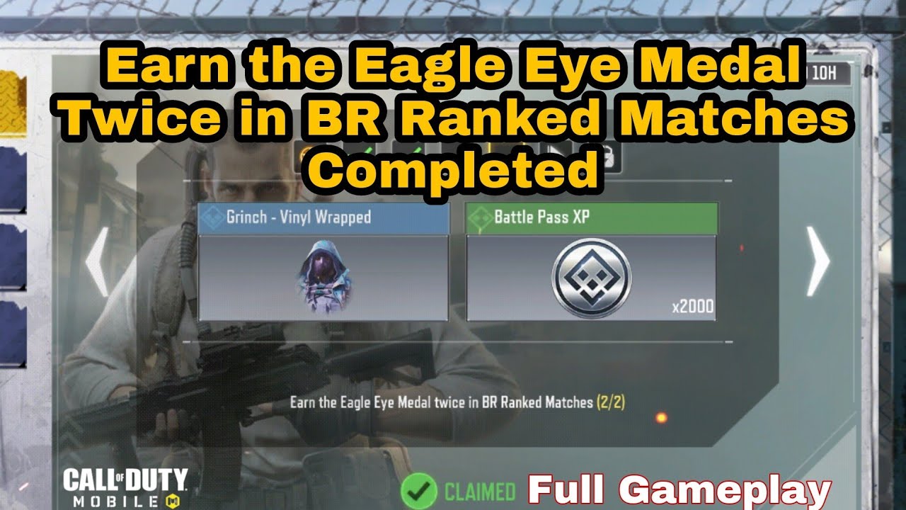 Earn the Eagle Eye Medal twice in BR Ranked Matches | 2022 - YouTube