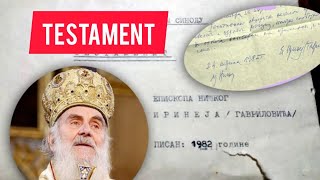 Ovo je TESTAMENT patrijarha Irineja Najvecu tajnu krije SEF koji se nalazi OVDE! Evo kome je ostavio