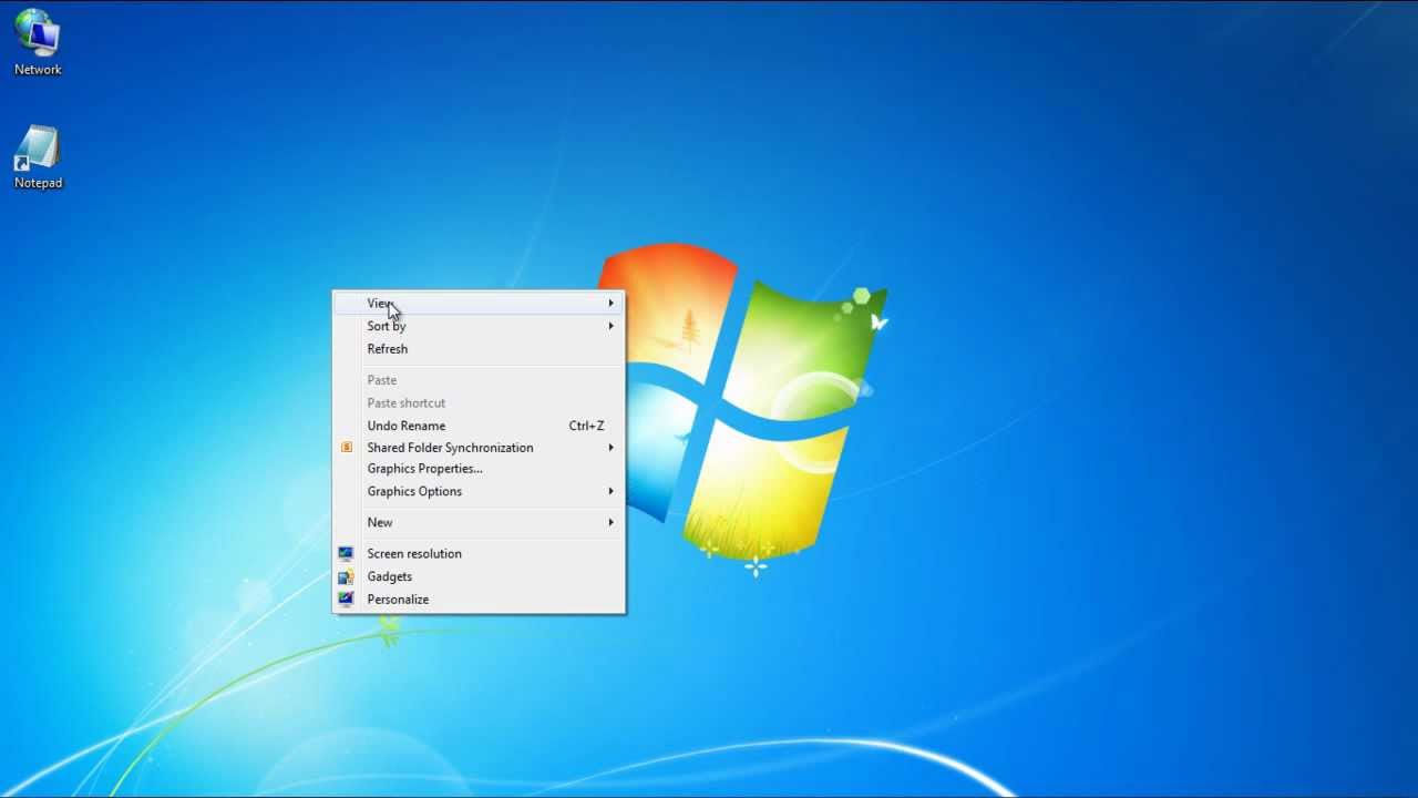 How To Hide Desktop Icons In Windows 7 Youtube