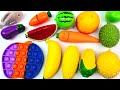 ASMR おままごと トントン♪おもちゃ 果物 カット音 Cutting Fruits Sounds ASMR with New Cutting Board Sound