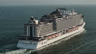 Navio de cruzeiro MSC Seaview na temporada 2026 zarpando do Porto de Santos - Drone 4K - 10/01/2026 screenshot 3