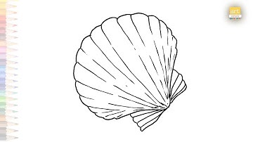 Scallop shell easy drawing | Outline sketches | How to draw Scallop shell step by step | #artjanag