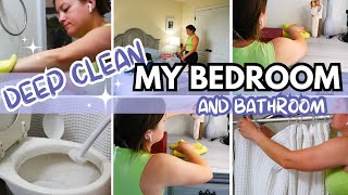 2024 *NEW* DEEP CLEAN my bedroom and my bathroom CLEANING MOTIVATION