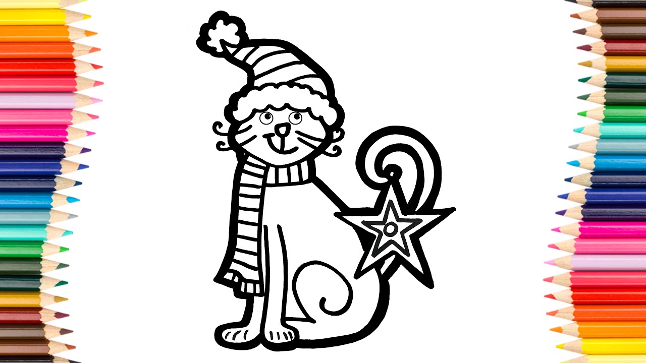 Как легко нарисовать рождественского кота
