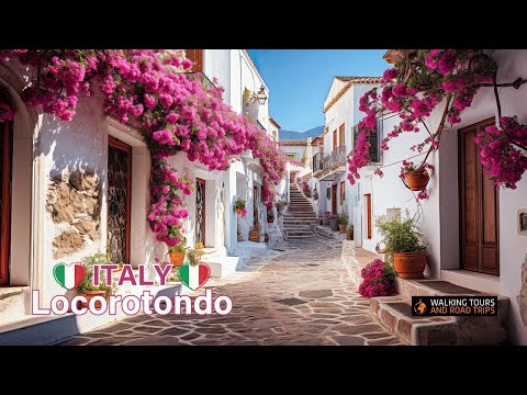 Locorotondo a beautiful Italian town walking tour 4k video in Puglia Italy