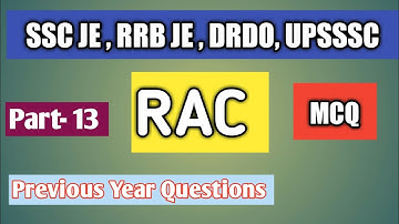 RAC Part- 13 MCQ SSCJE RRBJE DRDO Upsssc & DMRC Exams
