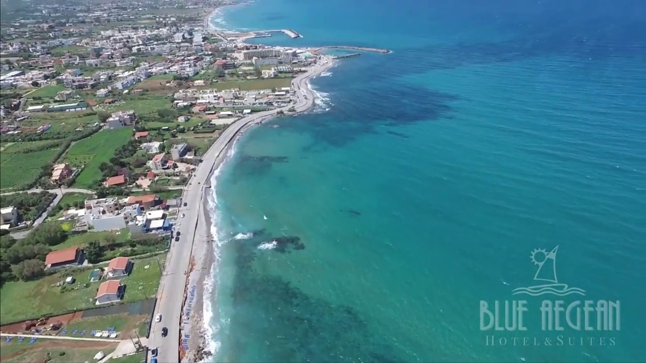 Blue Aegean Hotel & Suites, Gouves Crete [Drone HD Video] - YouTube