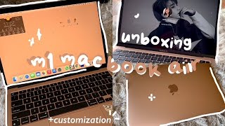 [Unboxing] Gold M1 MacBook Air 2020 Setup & Customization 💻🐻