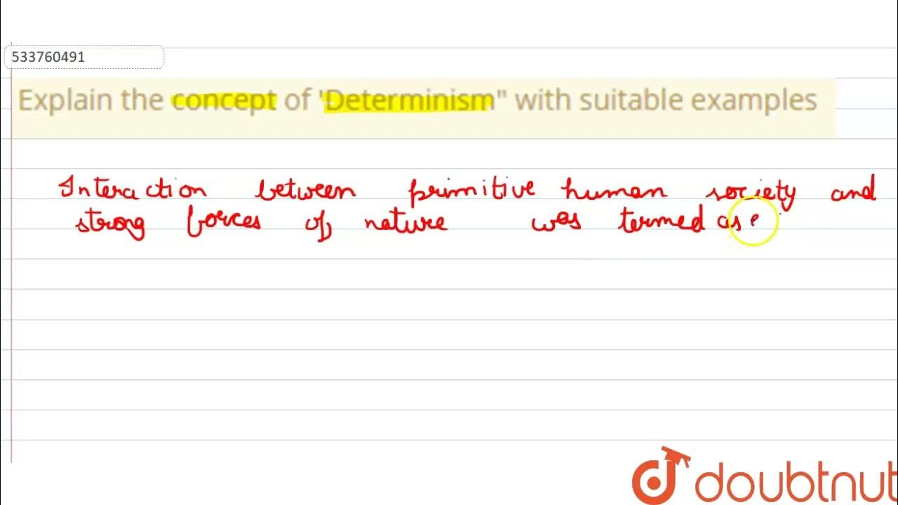 Explain the concept of \'Determinism with suitable examples CLASS 12 HUMAN GEOGRAPHY NATURE