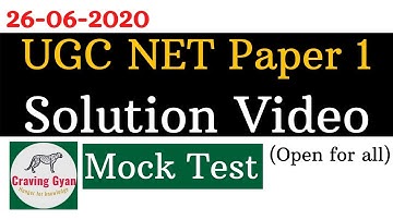UGC NET Mock Test Paper - 1