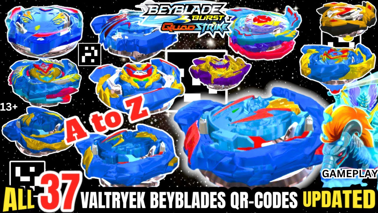 VALTRYEK V5 GAMEPLAY + ALL OTHER VALTRYEK QR CODES + ZANKYE COLLAB! BEYBLADE  BURST TURBO APP 