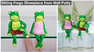 Sitting Frogs Showpiece from Wall Putty | Diy Home Decor | Showpiece Craft | Wall Putty Diy Decor