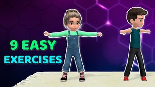 9 EASY EXERCISES FOR KIDS - HOME WORKOUT Wealth