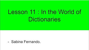 Lesson 11 : In the World of Dictionaries | English Balbharati (Class 4)