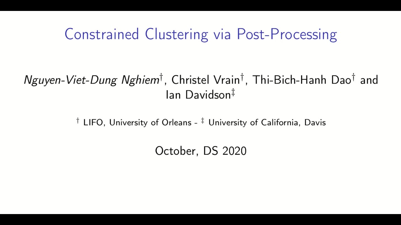 Constrained Clustering via Post-processing