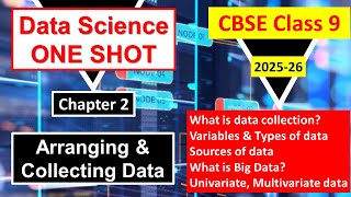 Arranging and Collecting Data | Chapter 2 Grade 9 CBSE Data Science | One Shot Revision, Code 419