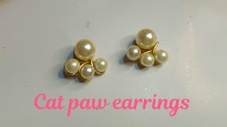 cat paws earrings | beautiful pearl earrings | handmade jewelry @LanAnhHandmade