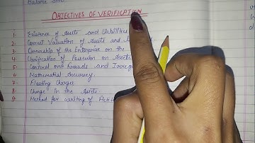 AUDITING-CHAPTER- 10 ( PART - 19) OBJECTIVES OF VERIFICATION