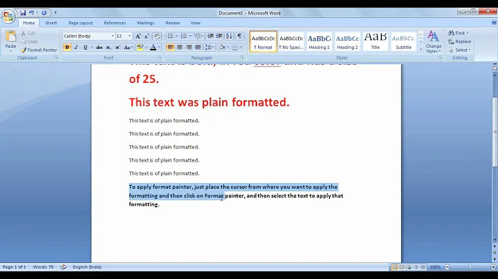 How to use Format Painter in Microsoft Word
