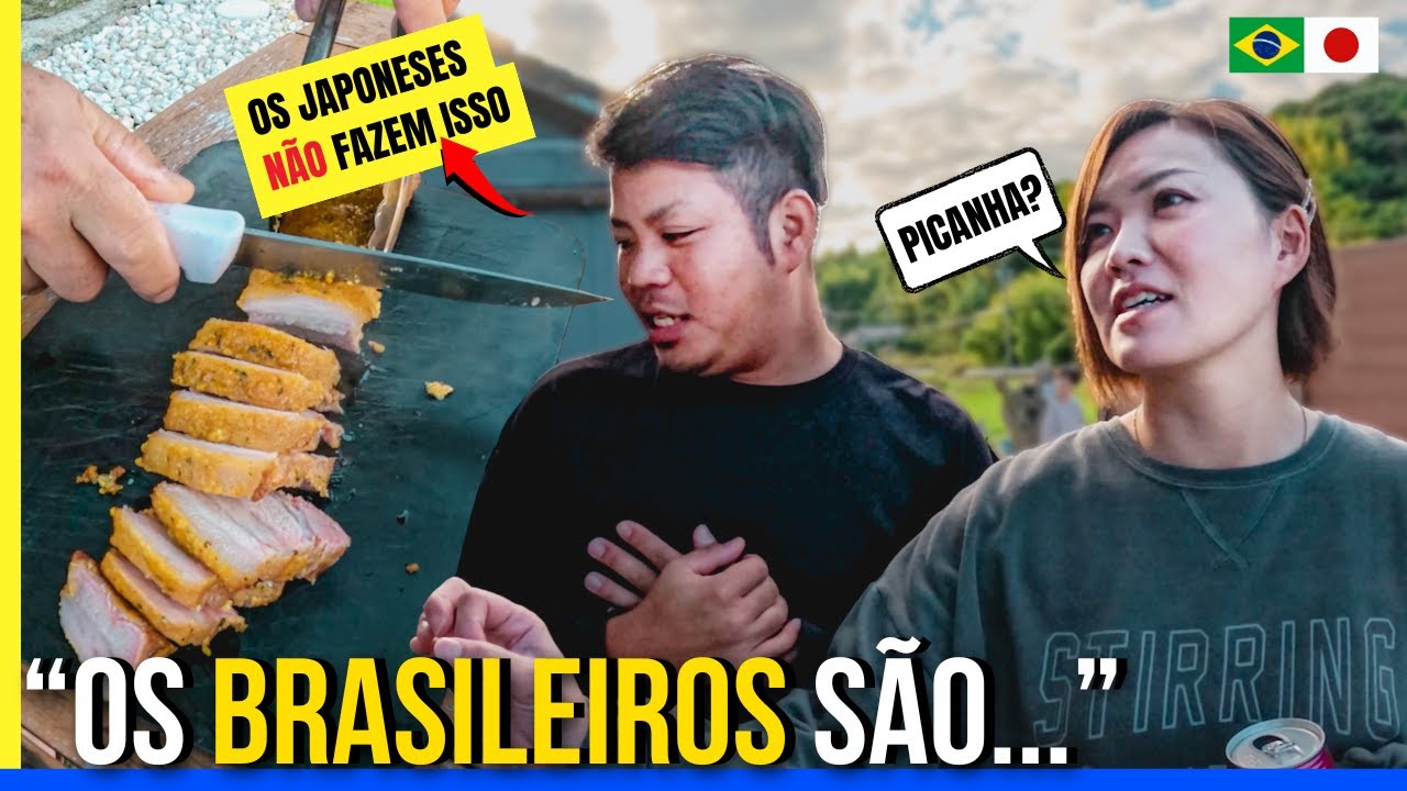 JAPONESES COMEM CHURRASCO E MANDIOCA PELA PRIMEIRA VEZ - O que eles acham dos Brasileiros?