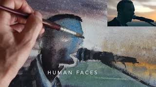 Impressionistic watercolor inspired by Coldplay live performance in Amman Citadel