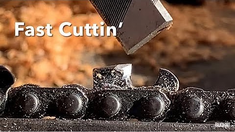 Hand filing square ground chain. “LETS GO” , Bucking wood.
