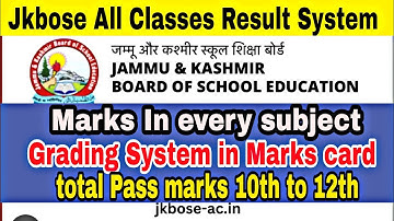 Jkbose Exam Result 🤔 Grading System | pass marks Result Jkbose