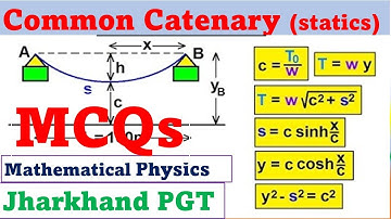 MCQ 1 COMMON CATENARY, intrinsic equation, cartesian equation, tension at any point, span and sag