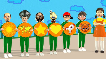 Scary Teacher 3D vs Squid Game Trying Dalgona Candy Level Max Shapes Challenge Miss T vs 5 Neighbor