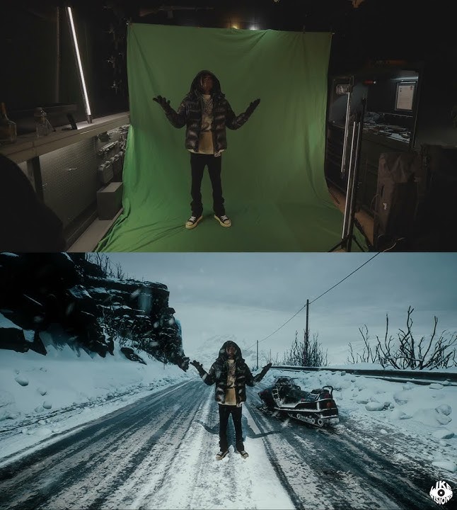 Green Screen Before And After Snow Scene #3d #vfx #greenscreen #beforeandafter #likevisions
