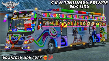 New Tamilnadu Private Bus Mod Released in Bus Simulator Indonesia || Full LED Lights Mod ||