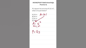 ASVAB/PiCAT Math Knowledge Practice Test Q: Perimeter and Area #acetheasvab with #grammarhero