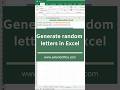Generate random letters in Excel #excel #exceltips