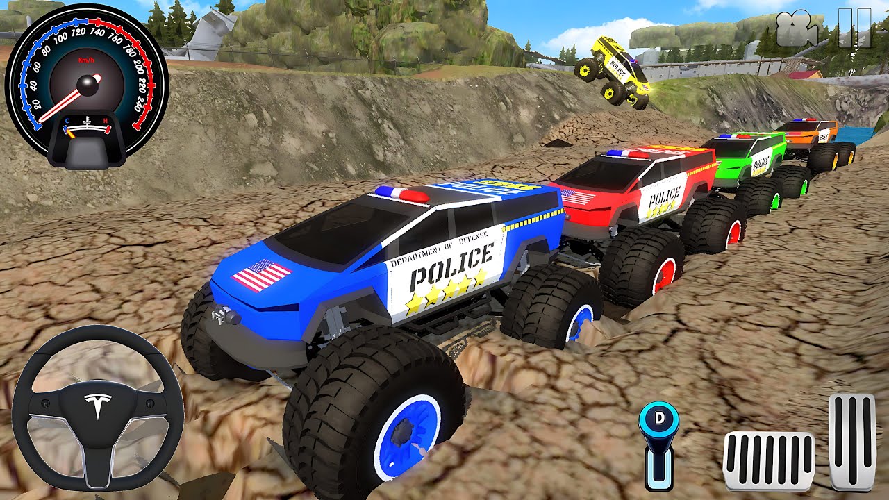 Juegos De Carros - Police Monster Trucks Impossible Driver #2 - Car Extreme Racing Android GamePlay