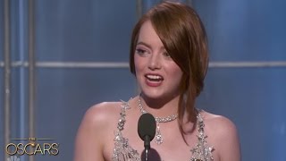 Emma Stone winning Best Actress OSCARS 2017